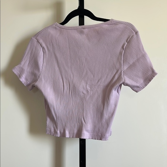 Lavender Ribbed Crop Top - Picture 2 of 2